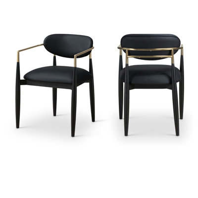 Eligah Vegan Leather Upholstered Dining Arm Chair