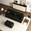 Upholstered Faux Leather Sofa with Nailhead Trim and Rolled Armrests-2032750998