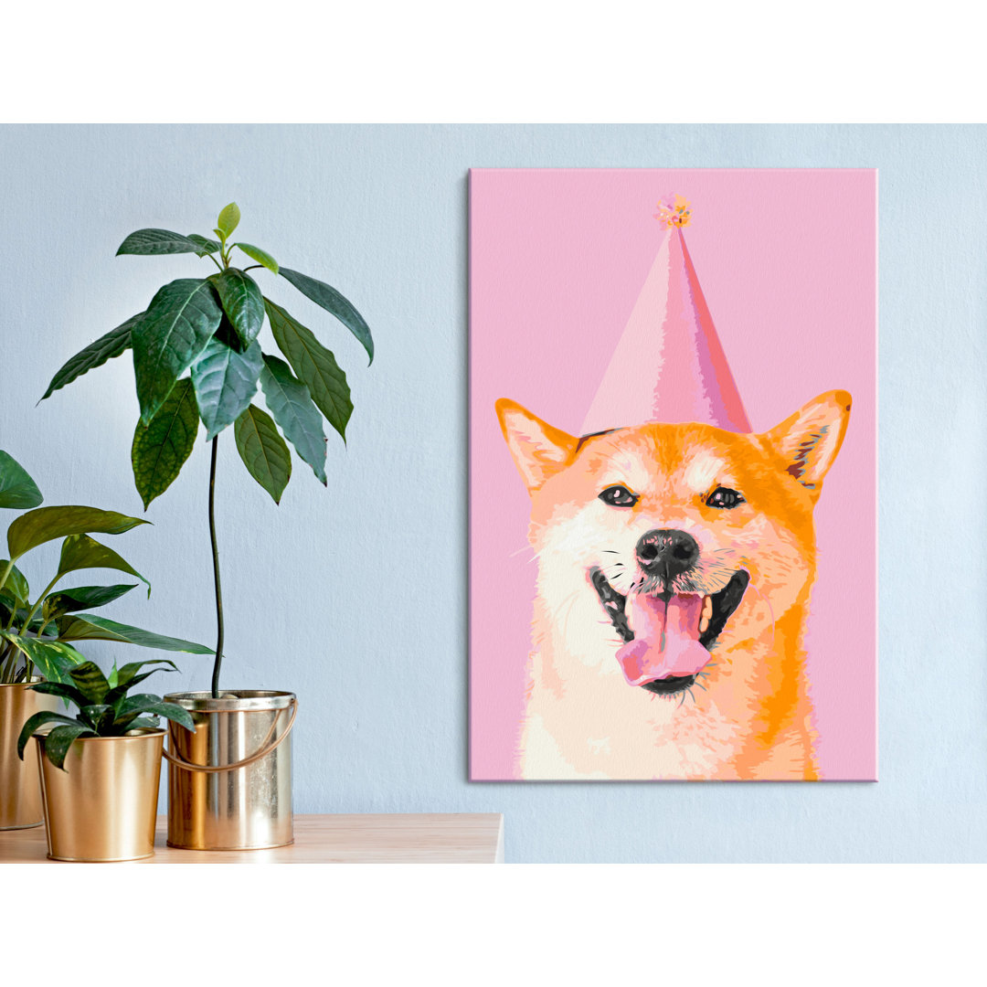 Leinwandbild Funny Shiba - Malen nach Zahlen