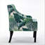 Chaise d'appoint rembourrée polyvalente, structure en bois massif avec accoudoirs encastrés, pieds avant effilés et pieds évasés, chaise d'appoint rembourrée en mousse et à ressorts à arc pour la salle à manger du vestibule