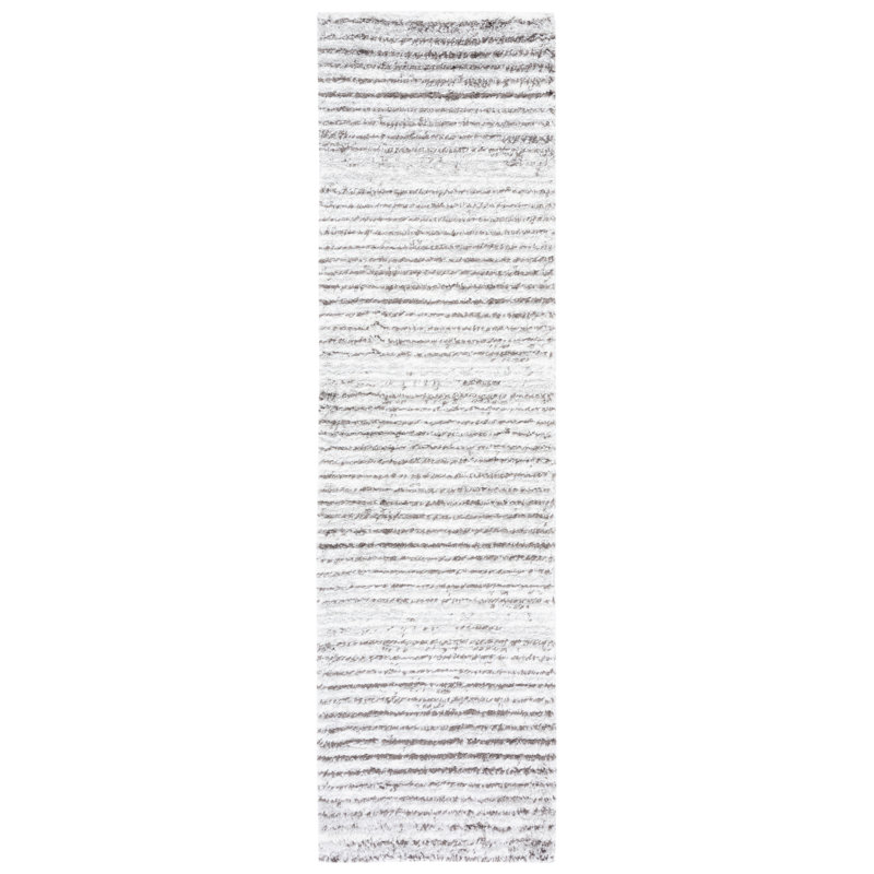 Shawn Striped Gray/Dark Gray Area Rug, Runner 2'3" x 8'