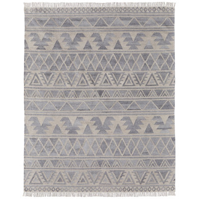 Tapis ivoire en laine et coton tissé à la main Adhil