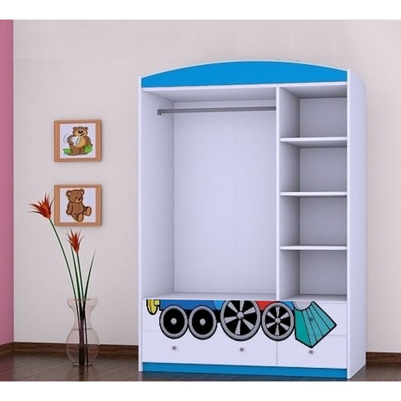 Buster 3 Door Wardrobe, Blue