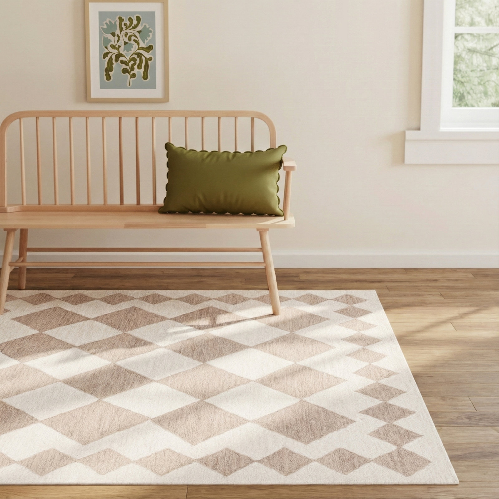 Claude Hand-Tufted Geometric Rug, Square 6'