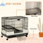 Cage pour petits animaux 26 "avec roulettes, cage à 2 niveaux portable, cage de furet Chinchilla avec plateau amovible, plateforme et rampe