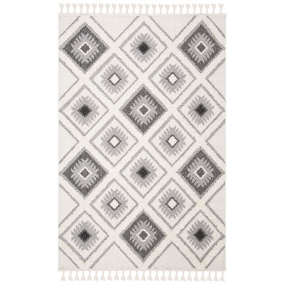 ImraanMoroccan Tassel Shag Geometric Indoor/Outdoor Rug