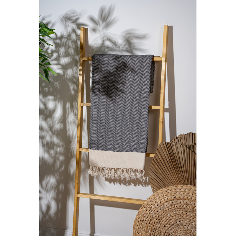 Serviette de plage Premium Fouta, couleur anthracite, 35,4 x 70,9 pouces | 90% coton, 10% polyester, 10,9 oz / m² | Lavable à la machine à 86 ° F | Léger, à séchage rapide, idéal pour la plage, la piscine et les voyages
