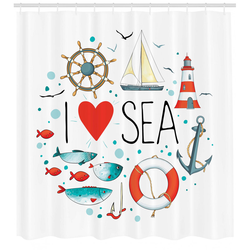 Shower Curtain with Hooks Included, 69" H x 105" W