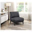 Fauteuil d'appoint en cuir de buffle noir à grain supérieur avec structure en bois massif et coussin en mousse haute densité-134651200