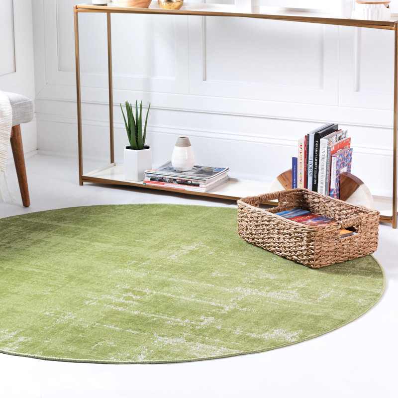 Tapis vert, Vert, Rond 7 pi 10 po