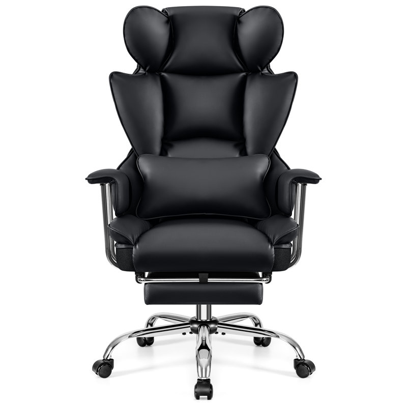 Fauteuil de direction en similicuir, Noir, noir, noir, noir