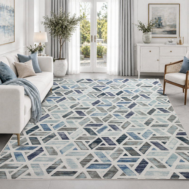 Sylvin Abstract Machine Printed Area Rug, Rectangle 200 x 290 cm