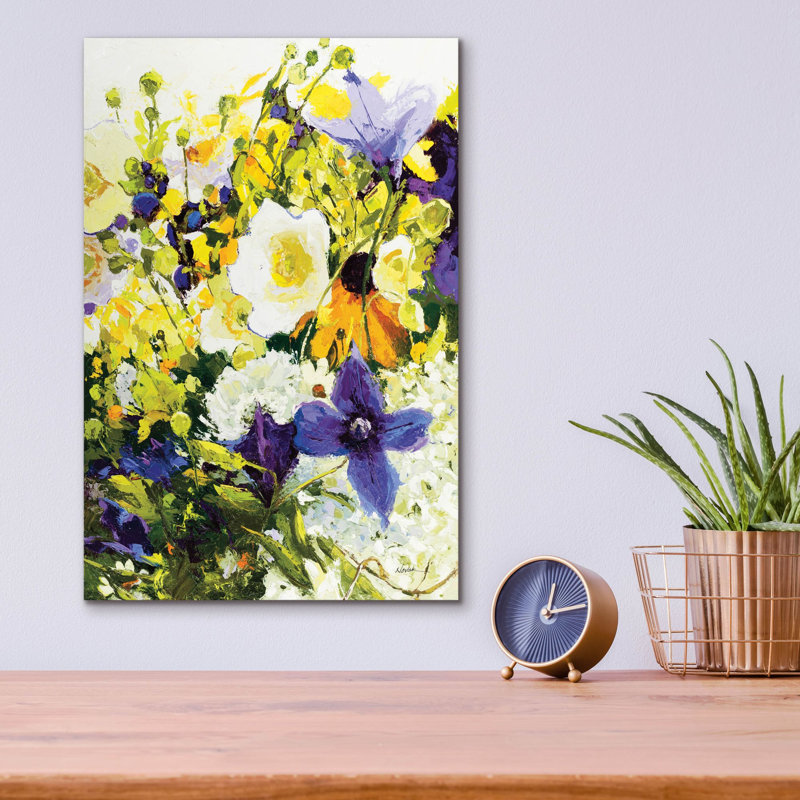 «White Anemones» par Shirley Novak, art mural en verre acrylique, 16 po x 24 po, H 16 po x l 12 po x P 0,13 po