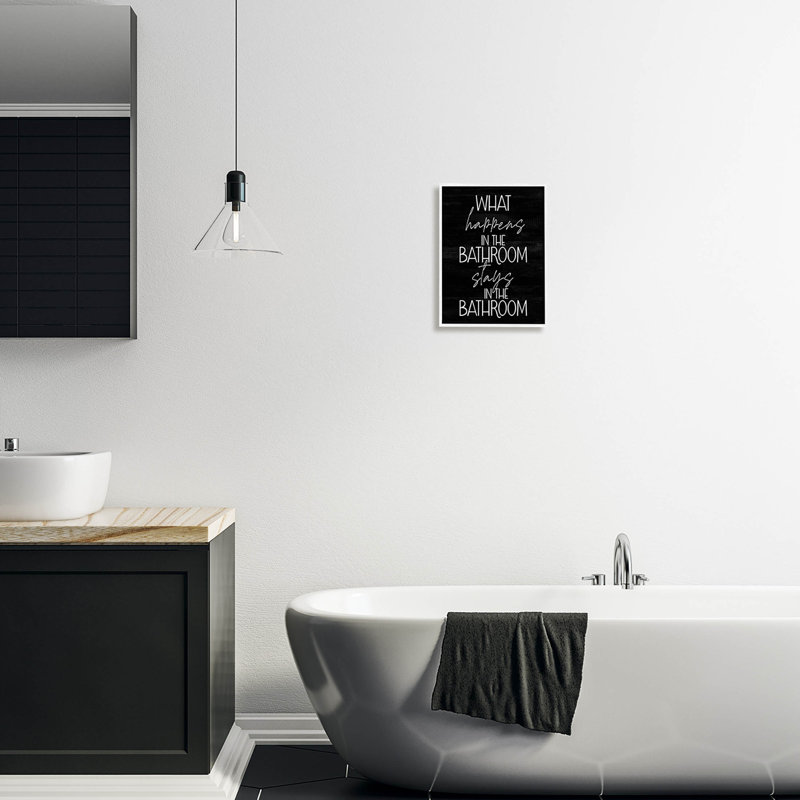 Qu'est-ce qui se passe dans la salle de bain, estampe numérique par Lil 'Rue, H 14 po x l 11 po x P 1,5 po