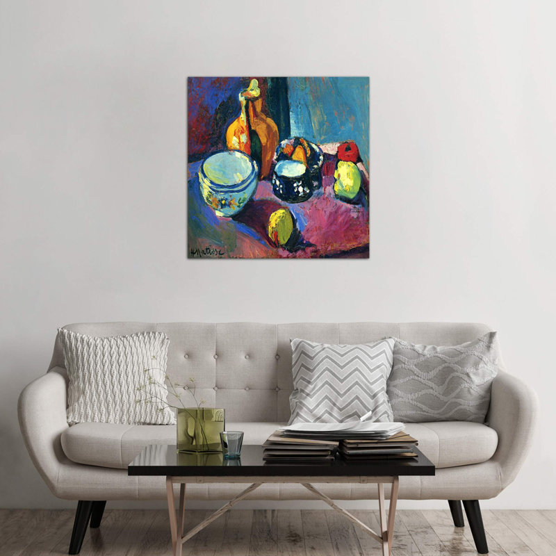 Dishes & Fruit by Henri Matisse - Wrapped Canvas Painting, 93.98 cm H x 93.98 cm W x 3.175 cm D