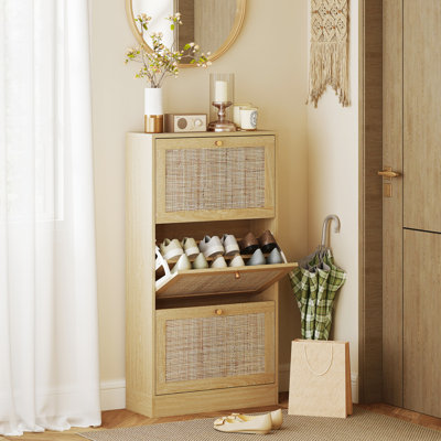Rangement pour chaussures avec 3 tiroirs, chêne