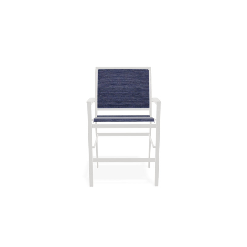 Chaise de café empilable en aluminium Bazza, Neige, Indigo Collect
