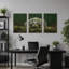 "Tortue verte peinte", ensemble de 3 toiles sur toile-1081153737