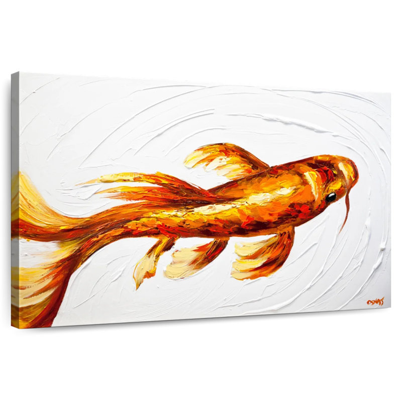 Poisson koi orange, H 24 po x l 36 po