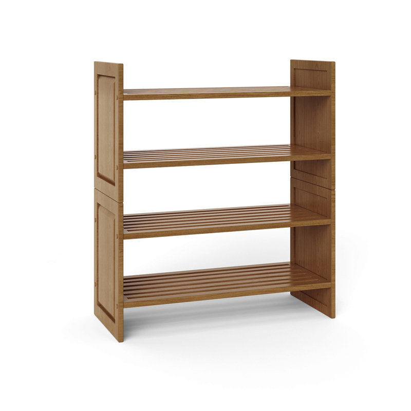 Solid Wood 2 Tier Storage Rack, Chestnut