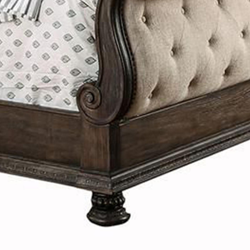 Upholstered Sleigh Bed, Eastern King