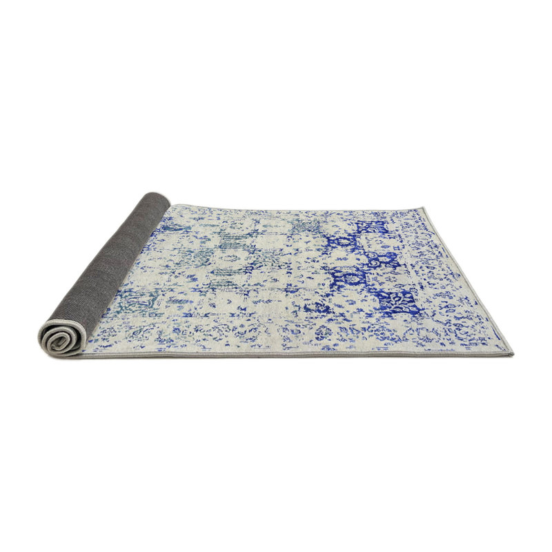 Tapis oriental beige / bleu, Rond 4 pi