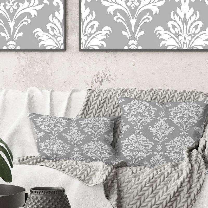Coussin lombaire gris damassé glam glamour III