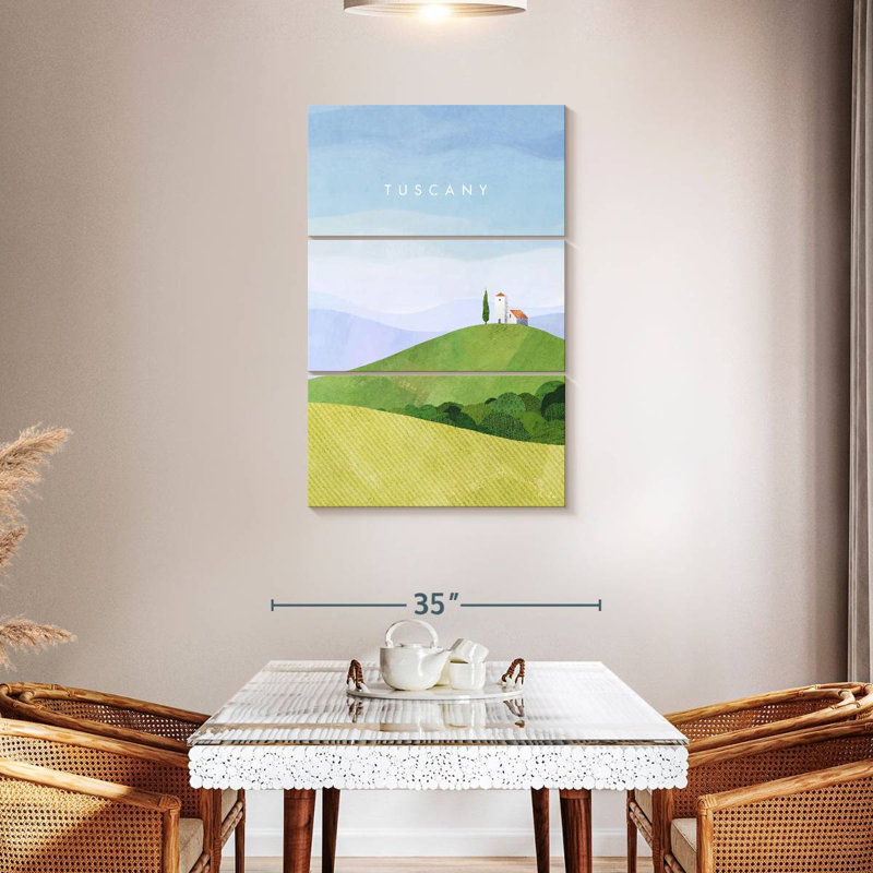 Affiche de voyage rétro Nicci Tuscany, H 45 po x l 28 po