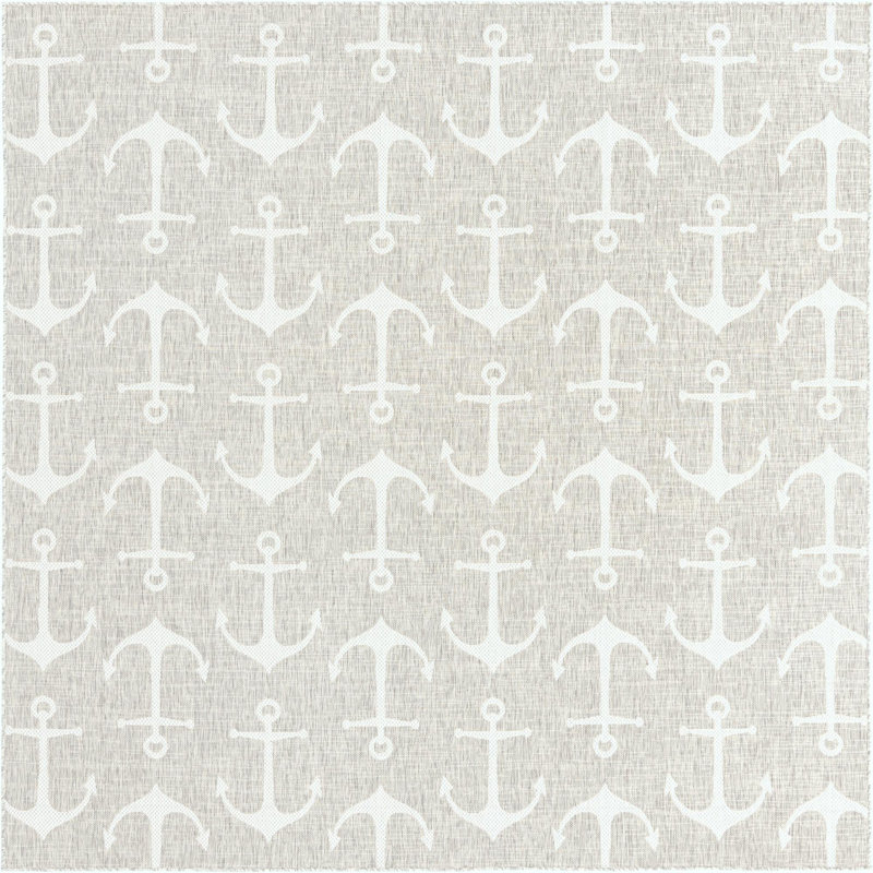 Outdoor Ayton Area Rug Sea Sand Color, Square 10'
