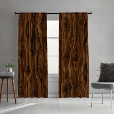 2 rideaux de passe-tringle filtrant la lumière à grain de bois rustique naturel 2PCS, rideaux de fenêtre à texture simple, tissu filtrant à lumière douce, passe-tringle facile à installer, décorations toutes saisons pour salon, chambre à coucher, bureau, couvre-fenêtres de style champêtre minimaliste