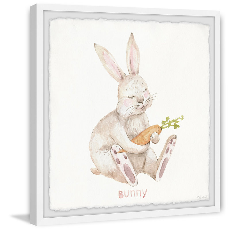 'Bunny Loves Carrots' Framed Print, 32'' H x 32'' W x 1.5'' D