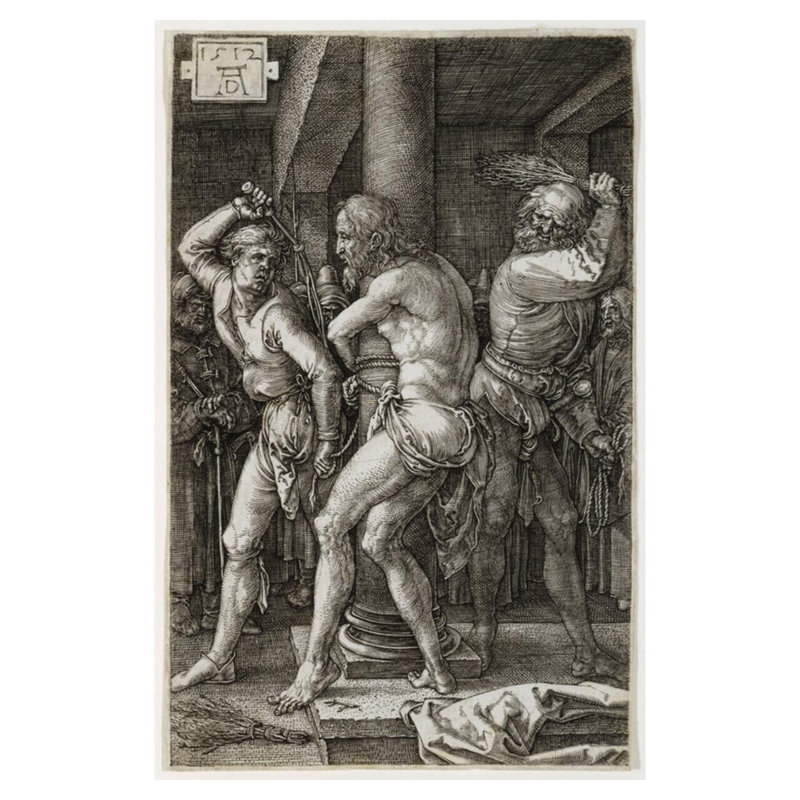 «The Flagellation» par Albrecht Dürer - Estampe numérique, H 40 po x l 32 po