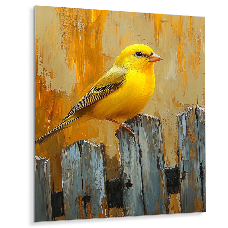Johnnessa - oiseau, décoration murale en métal, reproduction d'art moderne en métal, H 32 po x l 24 po