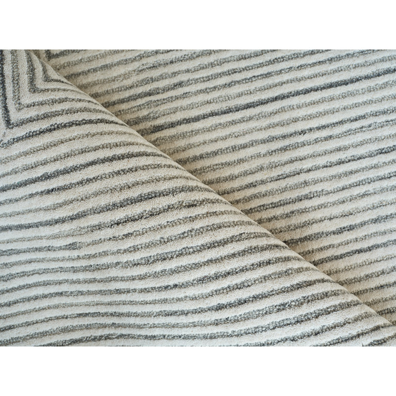 Serenity handloomed PET Beige/Brown Area Rug, Rectangle 12' x 15', Gray/Ivory