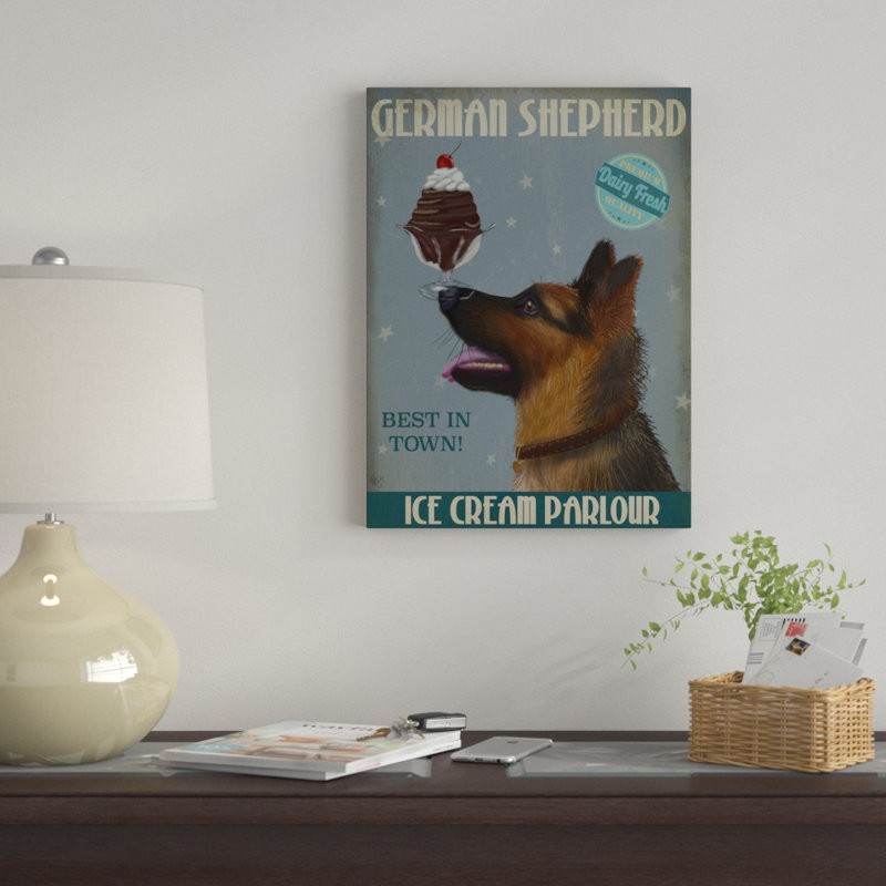 « german berger ice crème », reproduction d’impression sur toile tendue, H 19 po x l 14 po x P 2 po