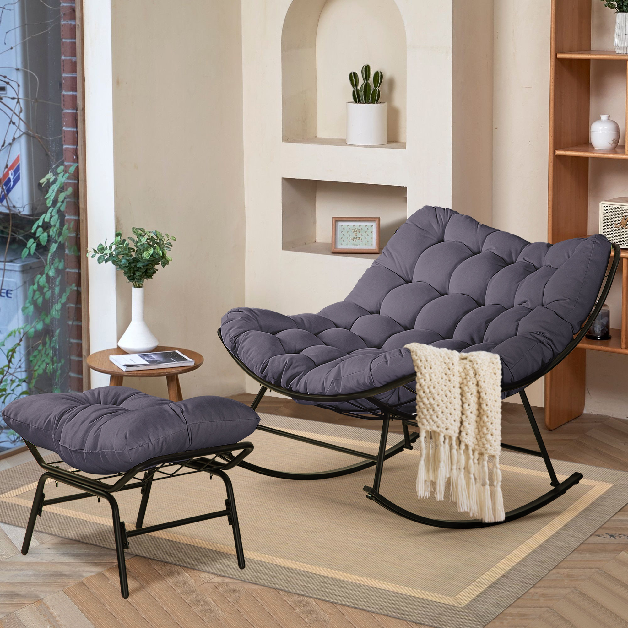 Papasan Chair With Ottoman