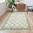 Modern Machine Washable Area Rugs Diamond Floor Mats with Non-Slip Backing, Non-Shedding Floral Print Accent Rug, Foldable Soft Low Pile Indoor Carpet-1290958556