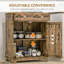 Buffet avec comptoir en bois massif, armoire de cuisine moderne avec 2 tiroirs, portes et tablette réglable