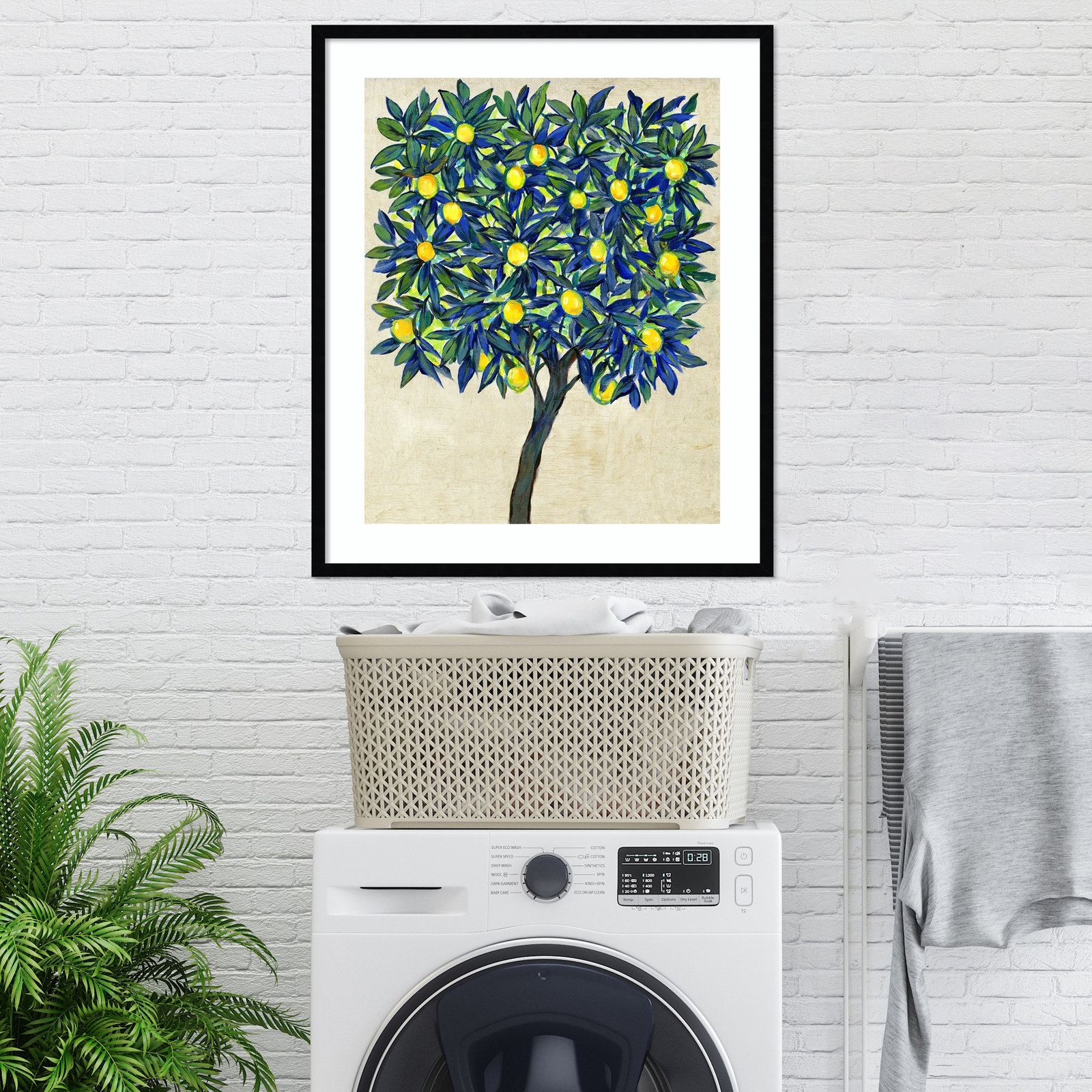 Lemon Tree Composition II by Tim Otoole, 25.17" H x 21.17" W x 0.88" D, Black