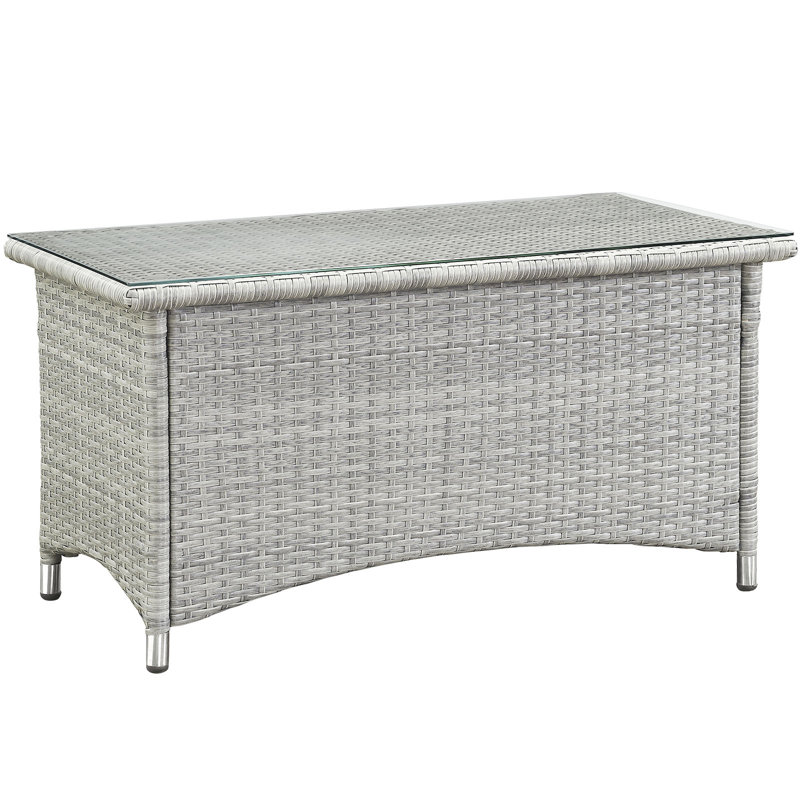 Ensemble modulaire d'extérieur en rotin 4 pièces Bridge de Modway, Gris