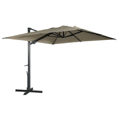 Mytchell 13' x 10' Rectangular Lighted Cantilever Umbrella with Bluetooth Speaker