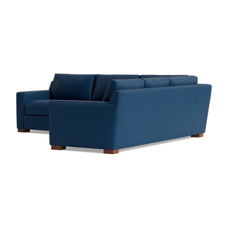 Catalina Leather Sectional, Right Hand Facing, Leather - Deep Blue