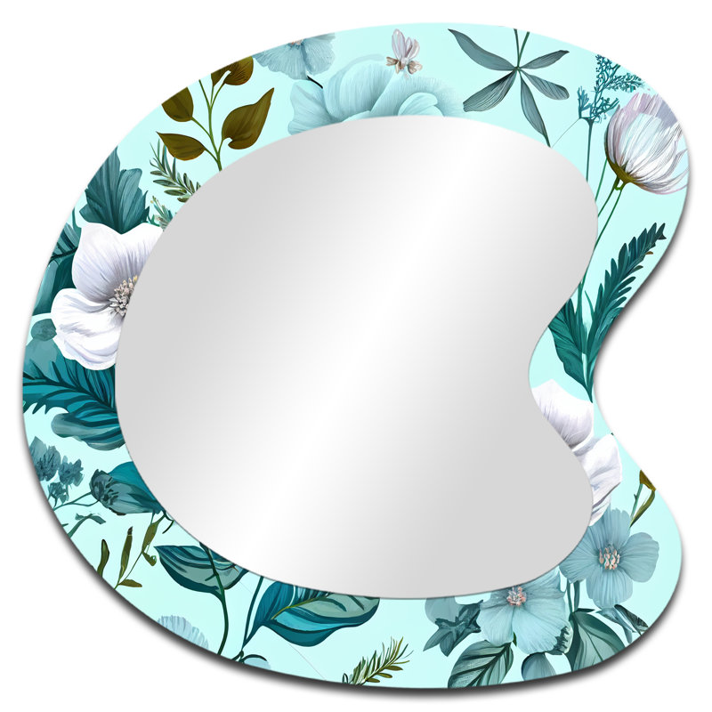 Miroir mural traditionnel irrégulier en fleurs, 27 po x 27 po