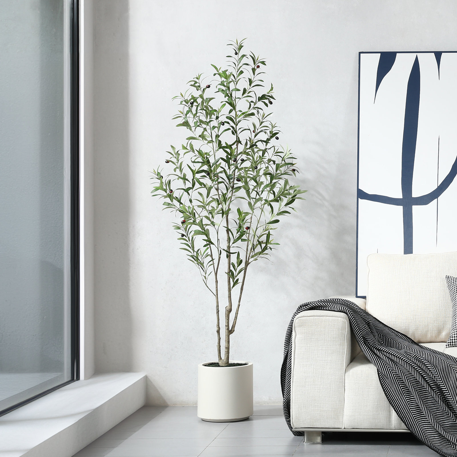 Olive Tree in Pot, 72'' H X 22'' W X 22'' D