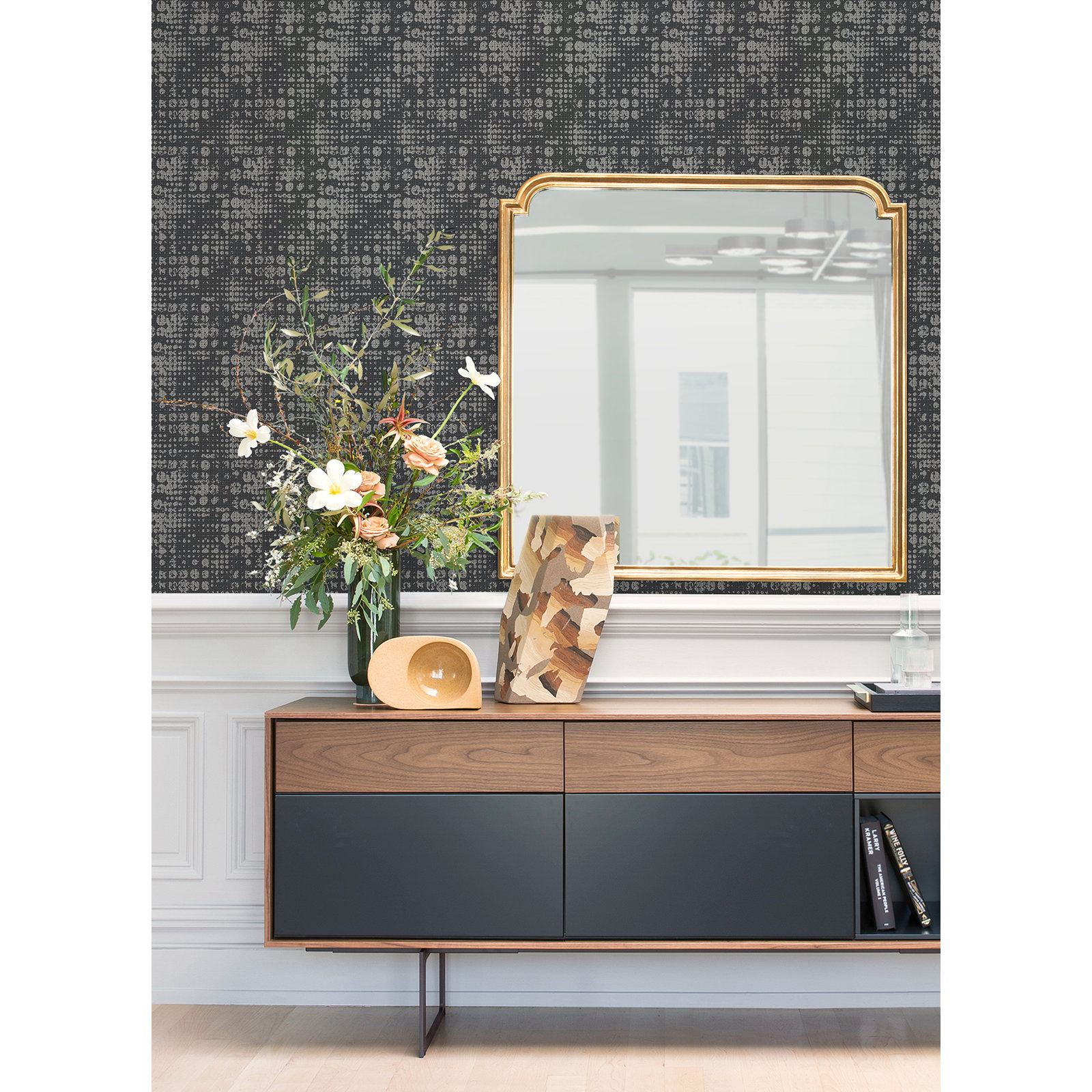 Celeste Modern Geometric Wallpaper, Gray