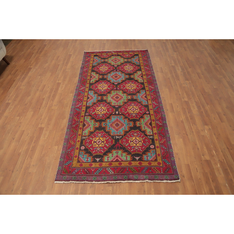 Tapis de couloir géométrique traditionnel 4x9