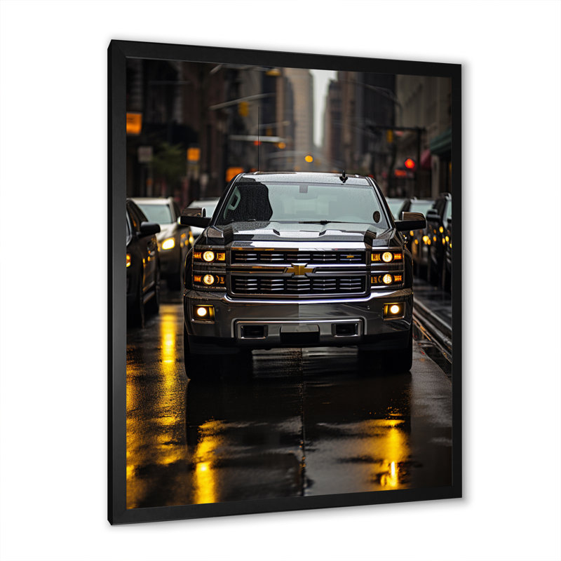 Hattem Pickup Truck Transport Chronicles II sur impression sur toile, H 32 po x l 24 po x P 1 po, Cadre photo noir