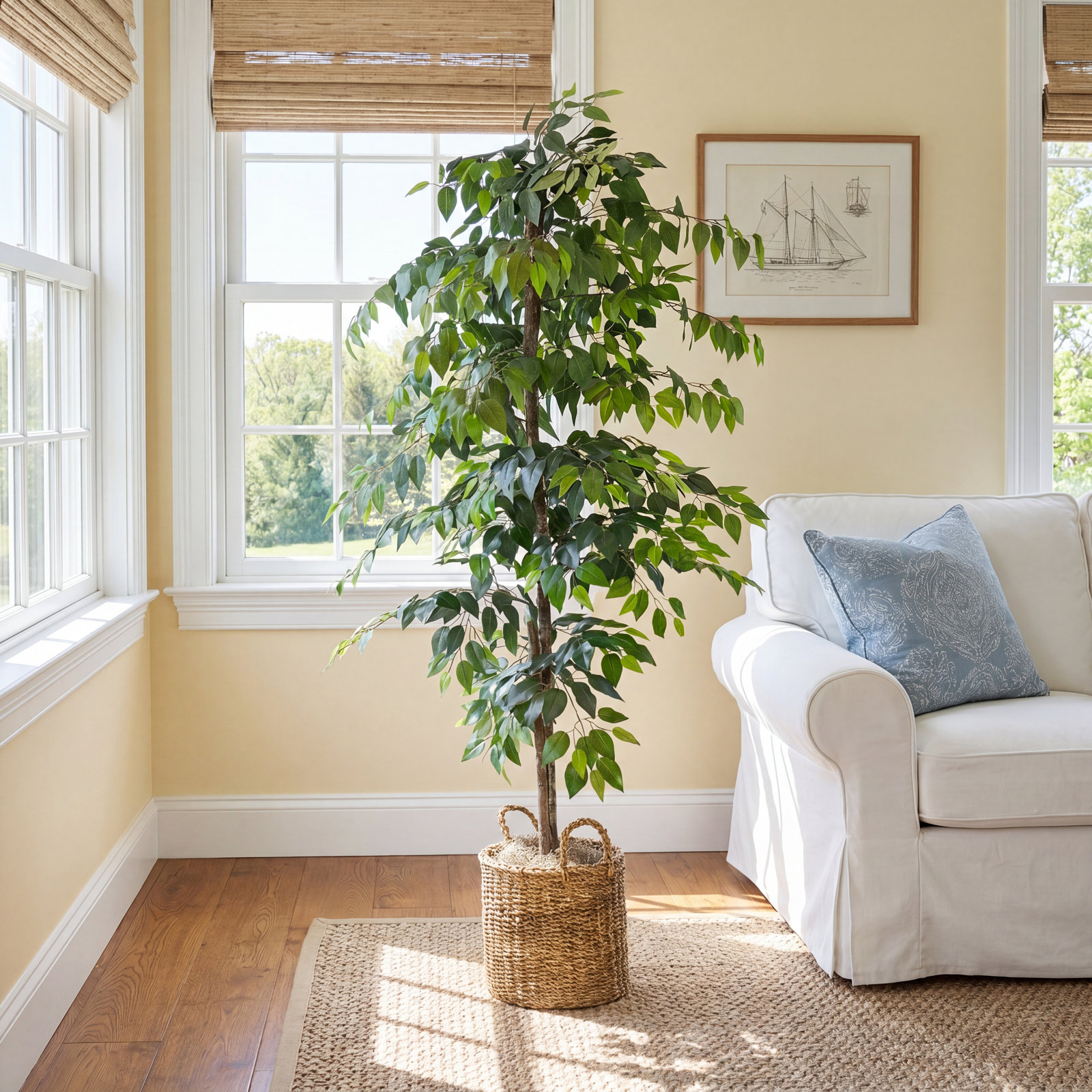 72" Ficus Tree in Basket