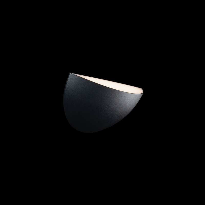 Applique demi-lune à intensité variable à 1 lumière Akena, Noir, 3000 K