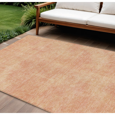 Tapis intérieur / extérieur lavable pêche 9 pi x 12 pi HomeRoots